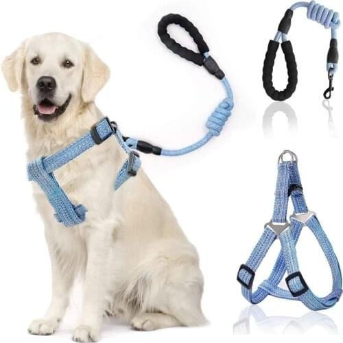 Pet Dog Harness Leash Rope Set Adjustable Dogs Chest Back Traction Puppy Durable Outdoor Walking Rope Chain Belt Accessories