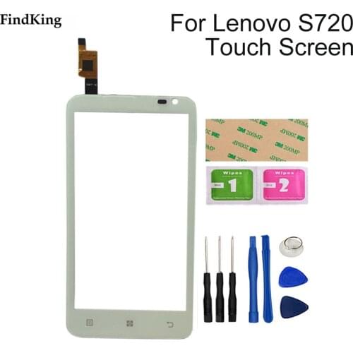 Touch Screen Front Glass For Lenovo S720 S 720 Touch Screen Touch Digitizer Panel Glass Tools Free Adhesive+Wipes
