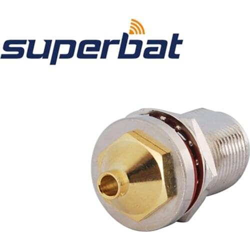 Superbat 10pcs N Solder Jack Bulkhead with O-ring RF Connector for Semi-rigid .141 Cable