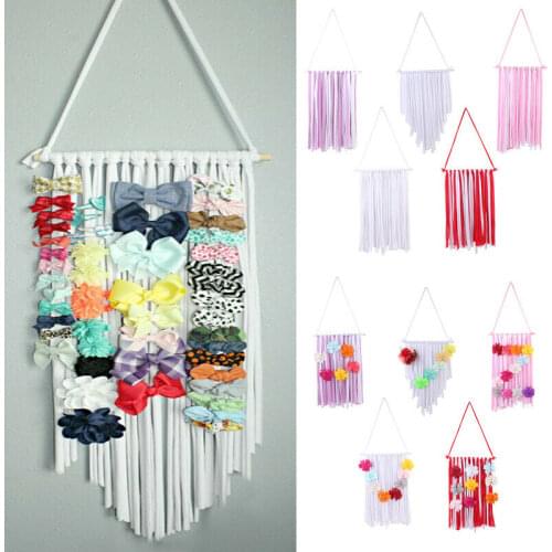 Girls Baby Kids Hair Bow Clips Holder Hanger Storage Rope Hairbands Organizer Hair Accessories Home Decor Wind Chimes