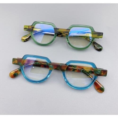 Handmade Vintage Glasses Frame Men Women Acetate Retro Irregular Transparent Glasses Man Optical Eyeglasses Frames Clear Eyewear