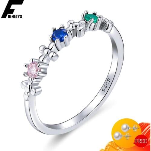 Fashion Ring for Women Wedding Party 925 Sterling Silver Jewelry with Zircon Gemstones Finger Rings Promise Ornaments Wholesale