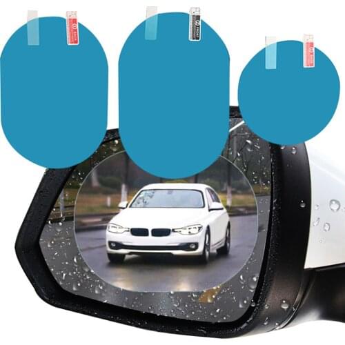 2pcs Car Sticker Rearview Mirror Film Universal Transparent Anti Fog Rain Proof Waterproof Exterior Mirror Protective Sticker