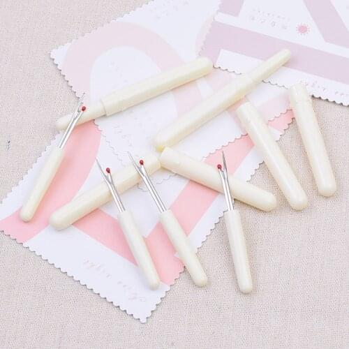 20 PCs Plastic Handle Seam Ripper Stitch Sewing Tools Cross Stitch Picker Handle Craft Thread Cutter Accessories Beige 8cm x 1cm