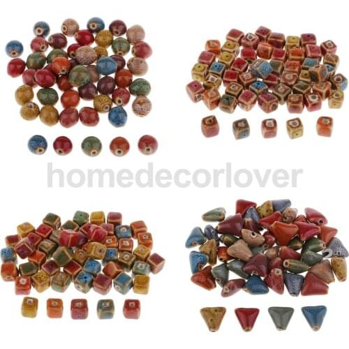 50 Pieces Flower Glaze Ceramic Beads Porcelain Bead for DIY Bracelet Ceramic Beads DIY Loose Bead Porcelain Handmade