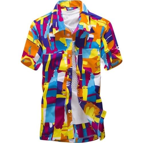 Brand new camisas Beach Shirt Men Hawaii shirt beach leisure fashion floral shirt tropical seaside hawaiian shirt Asian Size 5XL