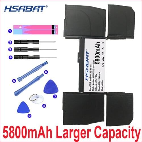 HSABAT 0 Cycle 5800mAh A1527 Battery for MacBook 12 " Retina A1534 2015-2016-2017 year MF855 MJY32 MK4M2 661-02267