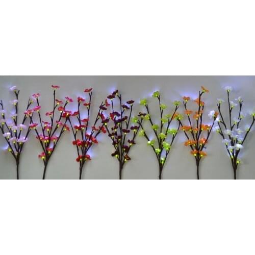 Free Shipping 44PCs a lot LED Battery Blossom Plum Branch Light 20" 20L White LED 7 Colors of Blossom Plum for you to Choice