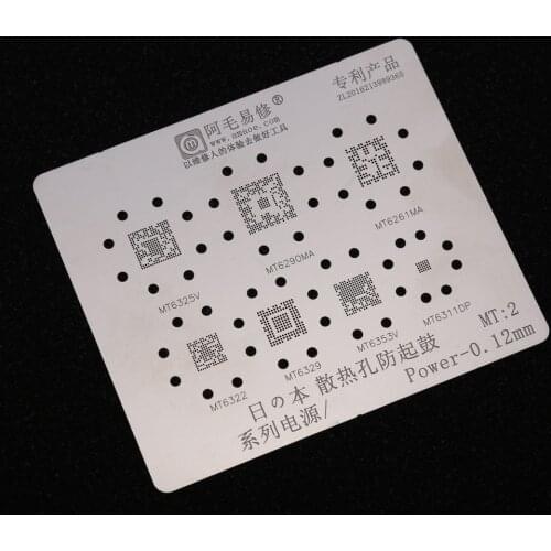 BGA Reballing Stencil for MT6325V MT6290MA MT6261MA MT6322 MT6329 MT6353V MT6311DP Direct Heating Template