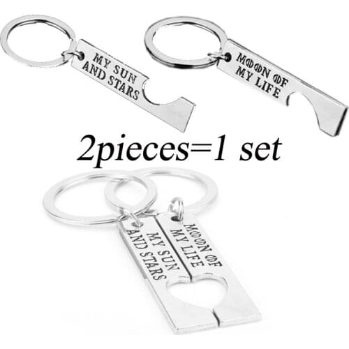 HEYu Love Keychain Stainless Steel Jewelry Letter keyrings Couple Key Holder Accessories Chaveiros Gifts For Loves