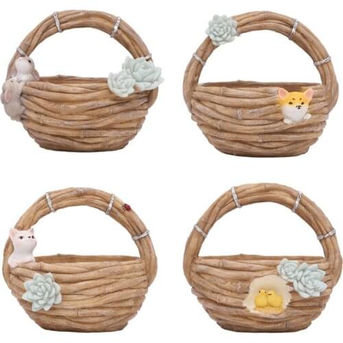 Flowerpot Pot Garden Bamboo Basket Nursery Pots Cute Gardening And Home Decoration For Succulent Plants Creative Nordic Baskets