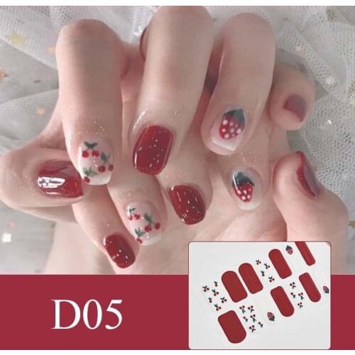 Glitter Gradient Color Sticker French Full Nail Wraps Nail Polish Stickers Japanese Nail Art Manicure Predesigned D05