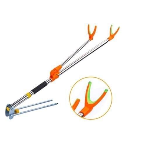 Fishing Rod Holdder Bracket with 2 Sections Adjustable Fishing Rod Stand Holder Rest Bracket Pole Rack V Telescopic Fishing Tool
