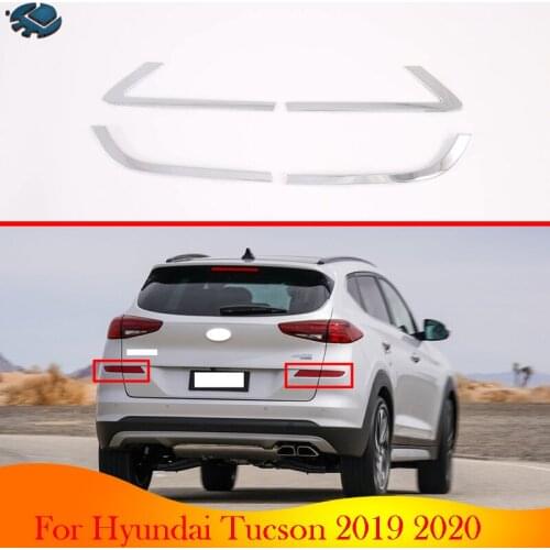 For Hyundai Tucson 2019 2020 Car Accessories ABS Chrome Rear Reflector Fog Light Lamp Cover Trim Bezel Frame Styling Garnish