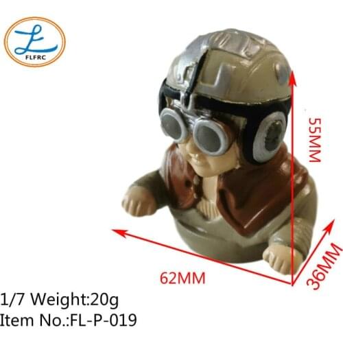 FLFRC 1/7 Pilot L62XW36XH55MM 20g Hand Painted for RC Airplanes Model Plane Aircraft Warbird Sport Jet Car Boat Drone Toy Driver