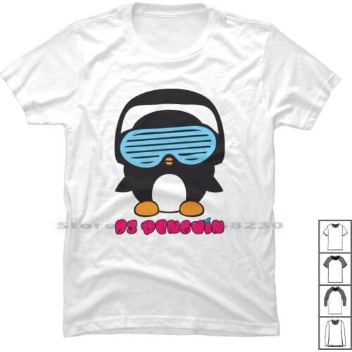 The Dj Penguin T Shirt 100% Cotton Penguin Video Music Movie Games Tage Peng Pen Art Age Ny Funny