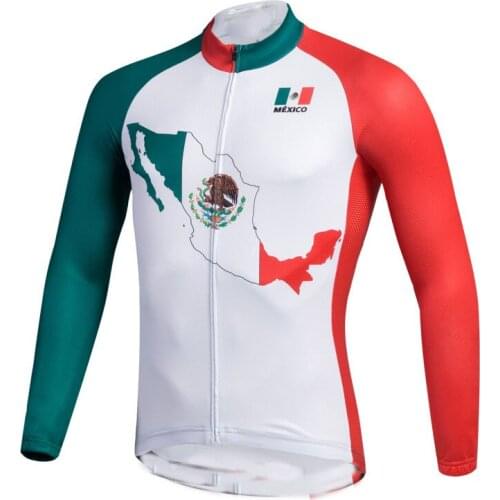 Hot 2017 Mexico Cycling Jersey Men mtb Bike jersey riding team pro Cycling Clothing Maillot Ciclismo long-sleeve Sportswear