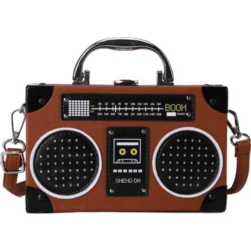 Creative small Imitation Radio Style Handbag Female Bag Simple Crossbody Bag Black Shoulder Bags Women Phone Purse Bag