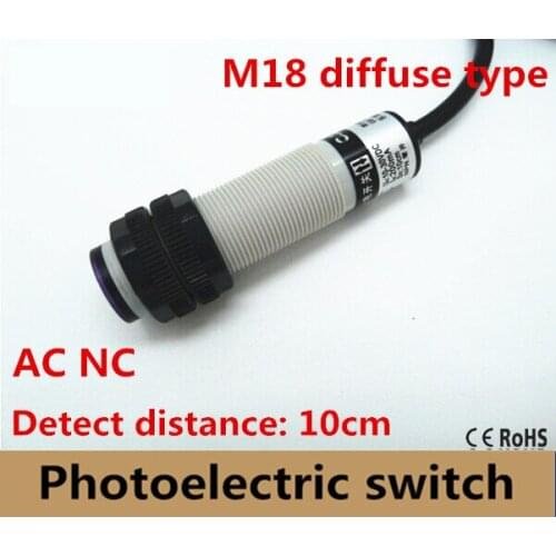 M18 diffuse reflectance laser switch, AC NC visible red light diffuse reflection laser sensor, laser photoelectric switch