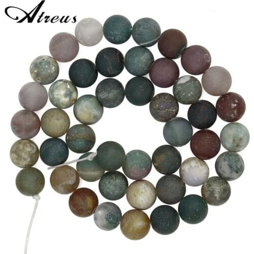 Fashion Atreus New 4-12mm Matte Natural Stone Round Beads Indian Agate For Jewelry Making Suitable For Men Or Women