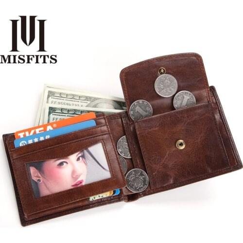 Mens wallet leather large-capacity three-fold mens wallet top layer cowhide coin purse retro horizontal zipper wallet
