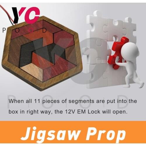 Jigsaw or Tangram real life Escape room puzzle Prop 1987 finish the 11 pieces of jigsaw puzzles to unlock Game room YOPOOD