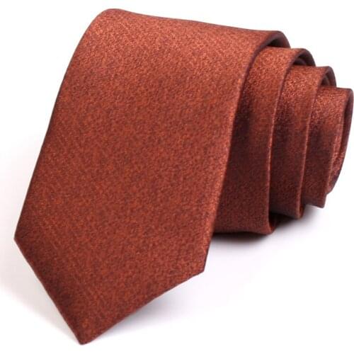 New Design High Quality Gentleman Fashion Formal Tie For Men Business Suit Work Necktie Men 7CM Brown Neck Tie With Gift Box