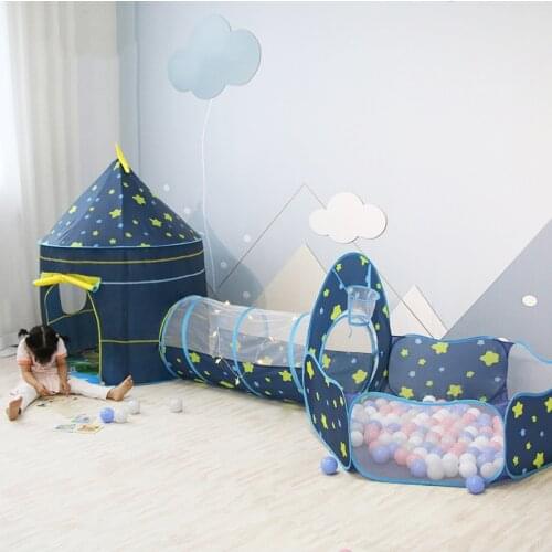 3 in 1 Children Tent House Toy Ball Pool Portable Children Tipi Tents Crawling Tunnel Pool Ball Pit House Kids Removable Tent
