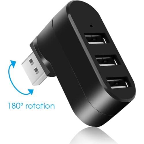 Hot Mini USB Hubs 3 Ports USB 2.0 Hub Rotate Splitter Adapter Hub For PC Notebook Laptop Mac Usb 2.0 Splitter Hub Dropship New