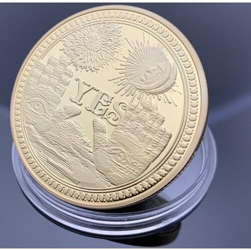 Gold Plated Yes No Commemorative Coin Souvenir Challenge Collectible Coins Collection Art Craft Gift