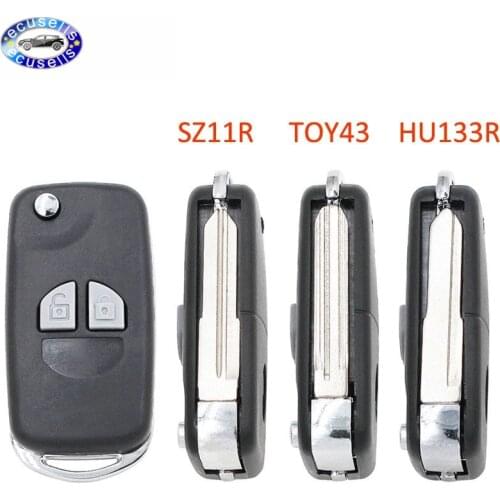 Flip Folding 2 Button Remote Key Shell Case Fob for for Suzuki Grand Vitara Swift Ignis SX4 Liana Alto SZ11R ,TOY43,HU133R HU87R