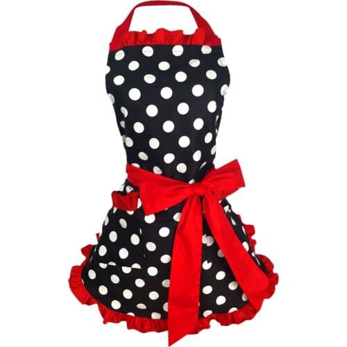 Adjustable Strap Apron Cooking Pricess Women Cotton Apron Bowknot 8 Colors
