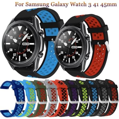 20mm 22mm Silicone Strap For Samsung Galaxy Watch Active 2 40mm 44mm / 3 41mm 45mm / For Huawei GT 2 46 42mm Band Bracelet Belt