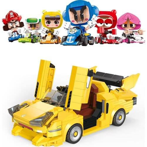 Kart Racing Series Bricks Toys Cheetah Convertible Pyron SR Character Dolls Preserved Eggs Cars Building Blocks Mini Model Kit