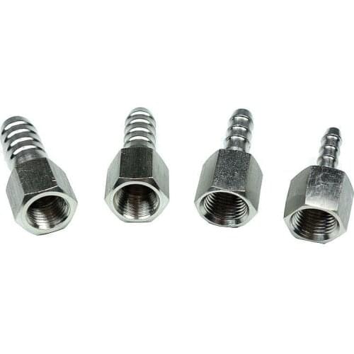 2pcs Material Bar 6 8 10 12 mm ID Hose Barb Tail To 1/4" BSPP Female Hose Barb Fitting SS 304 Stainless Steel