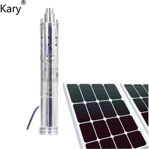 Kary dc 24v 80m lift 3000L per hour rate solar water pump with built-in controller for deep well and farm home water supply
