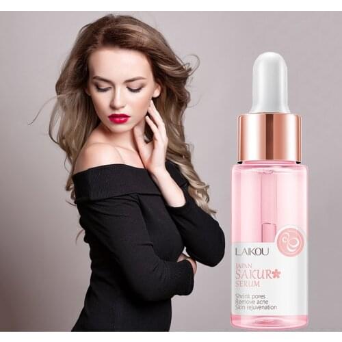 30ml Japan Sakura Moisturizing Facial Serum Shrink Pores Reduce dullness Face Essence Firming Brighten Skin Care Liquid