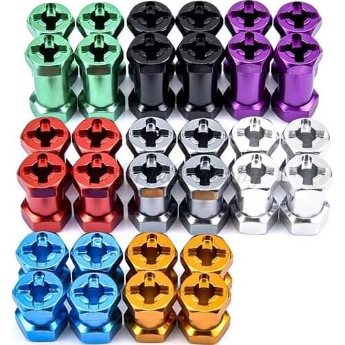 4PCS 12mm Hex Wheel Hub Drive Adaptor 15mm Extension Combiner Coupler for 1/10 RC Crawler Axial SCX10 D90