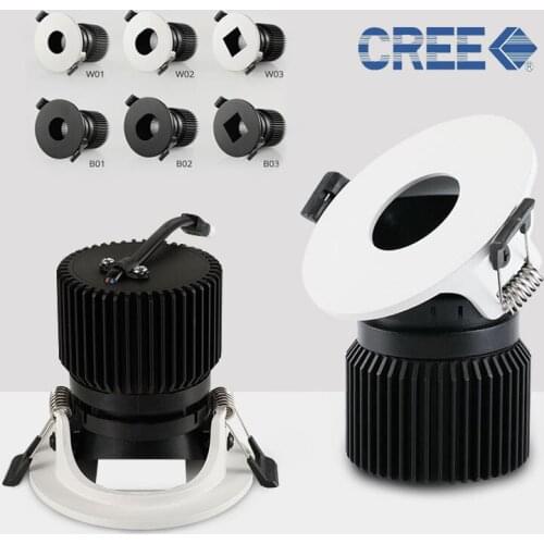 10pcs/lot 5W 7W 10W 15W 20W Recessed Ceiling Spot Light Indoor AC85-265V CREE COB LED Anti-Glare LED Wall Wash Lamp Hole D75mm