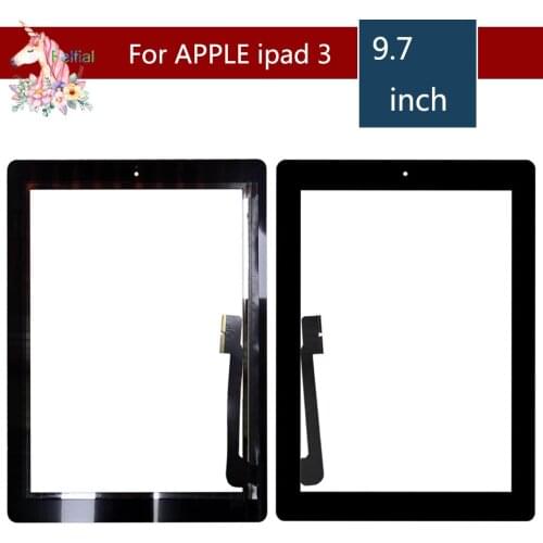 10pcs/lot For iPad 3 3rd Gen A1416 A1430 A1403 9.7" LCD TP with Home Button and Adhesive Digitizer Front Glass Replacement