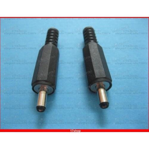 100 pcs 3.5x1.0mm DC Power Male Plug Connector Adaptor Plastic Handle Black Head