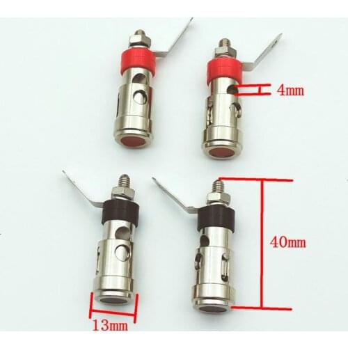 100PCS copper 4mm L Banana Audio Plug Jack Socket Connector with Spring inside