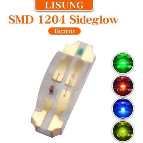 1000pcs/bag 1206 Side Led Smd 1204 Bicolor Leds 2 Colors Red Blue Ultra Bright Two-color Indicator Light