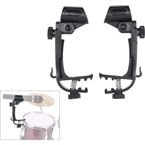 2pcs Mic Holder Clip Adjustable Microphone Stage Drum Clips Anti-slip Shockproof Drum Clip Mic Rim Snare Mount Clamp Holder