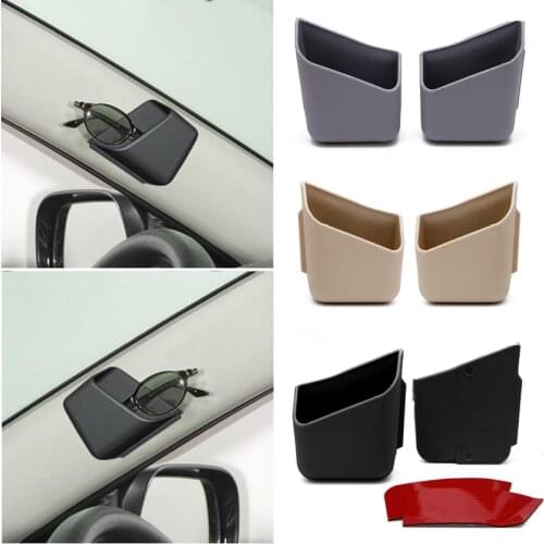 2Pcs Universal Auto Car Accessories Glasses Organizer Storage Box Holder 3 Colors Black Gray Beige