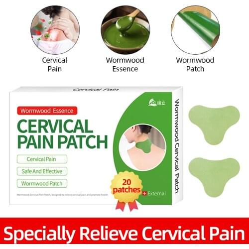 20pcs Neck Patch Joint Cervical Spondylosis/ Rheumatoid Arthritis Body Pain Relief Wormwood Herbs Medical Paster
