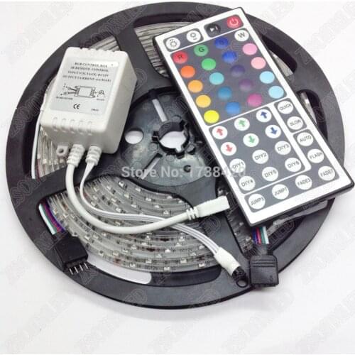 5M 300 Leds 3528 SMD RGB Led Strip light + 44key RGB Remote Controller Christmas lights Flexible Led Tape Lamp with high quality