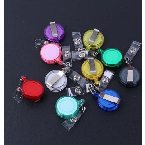 500 pcs/lot Retractable Ski Pass ID Card Badge Holder Reel Pull Key Name Tag Card Holder Recoil Reel For School Office Company