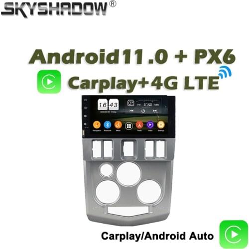 720P Wireless Carplay PX6 1DIN Android 10 4G +64G Car DVD Player GPS RDS Auto Radio wifi Bluetooth 5.0 AHD For Renault Logan L90