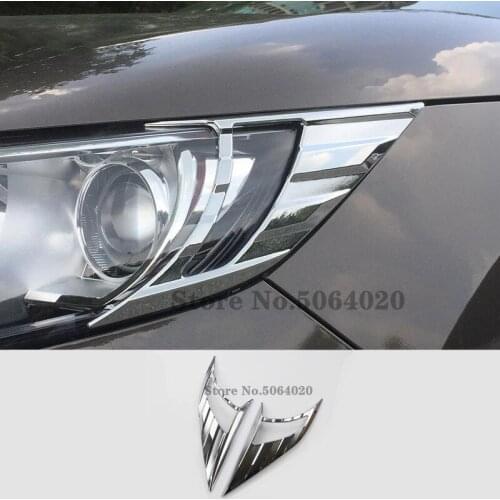 ABS Chrome For Nissan Qashqai J11 Accessories 2015 2016 2017 Front Head Light Lamp Eyebrows Molding Cover Trim 2pcs